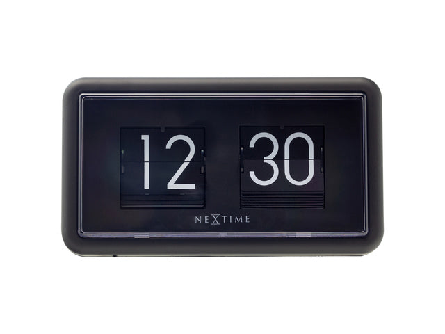 Flipklok Nextime 18x10x7cm tafel/wand zwart