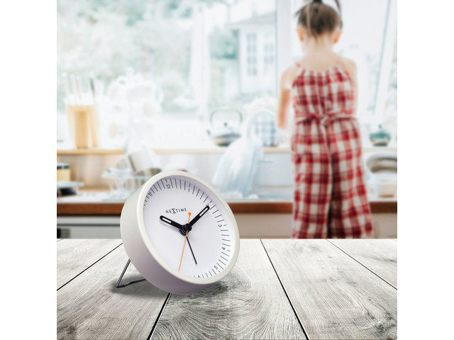 Wekker Nextime Small 9 cm wit