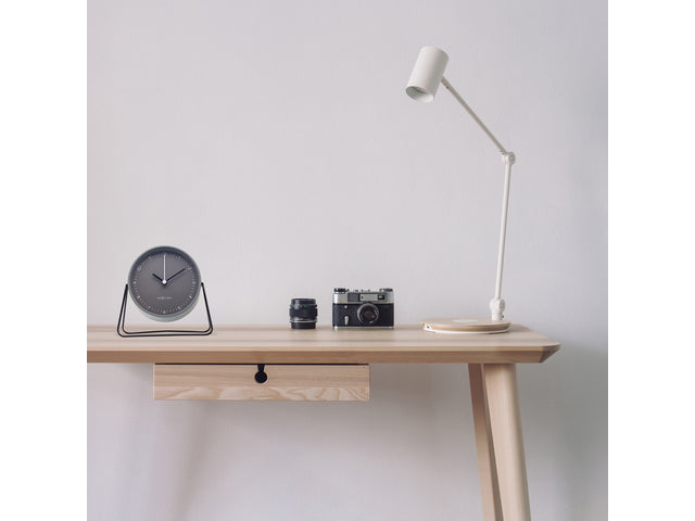 Wekker Nextime Berlin Tafel 14x13 cm grijs metaal