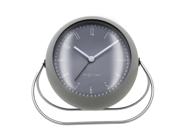 Wekker NeXtime Bubble wekker 11x8cm grijs metaal