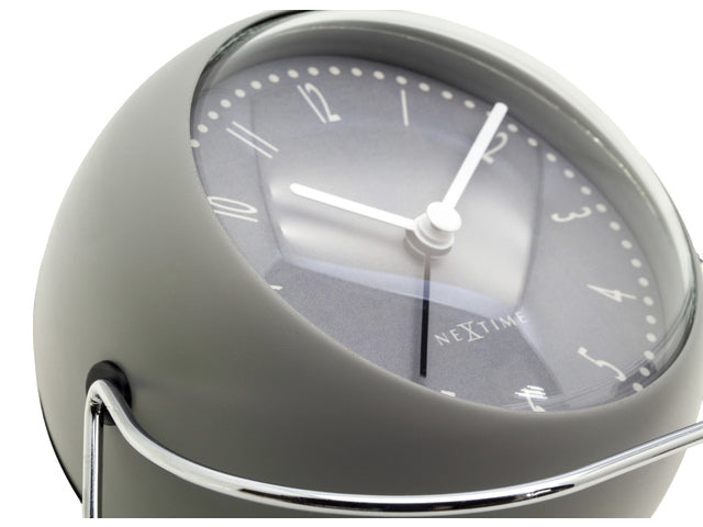 Wekker NeXtime Bubble wekker 11x8cm grijs metaal