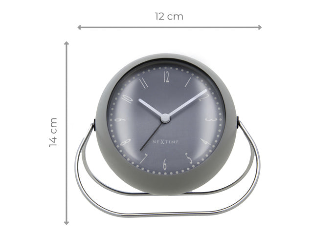 Wekker NeXtime Bubble wekker 11x8cm grijs metaal