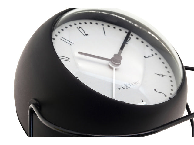 Wekker NeXtime Bubble wekker 11x8cm zwart metaal