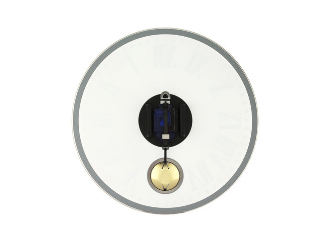 Wandklok NeXtime dia. 43 x 4,2 cm, glas, wit, 'Romana'