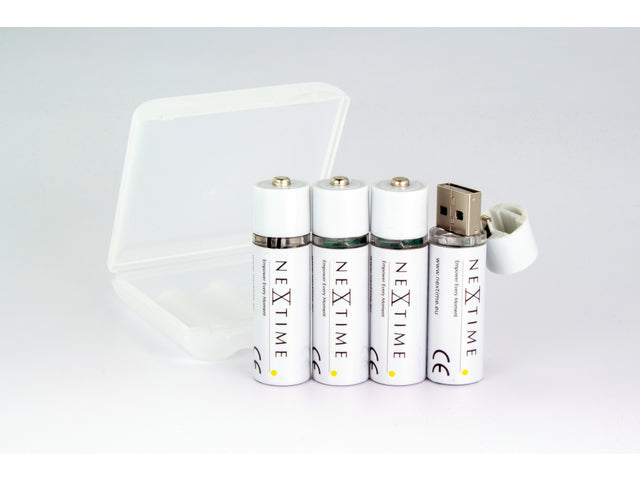 Nextime oplaadbare AA USB-Batterij blister a 4 stuks