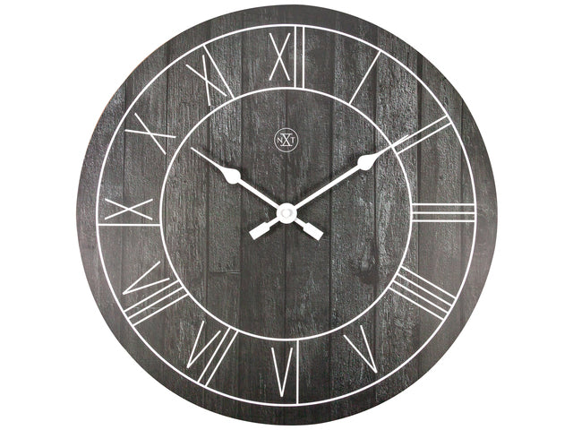 Wandklok nXt Paul dia 40cm hout zwart