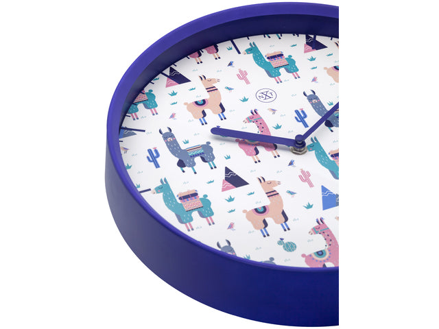 Wandklok nXt Alpalca dia 30cm kunststof blauw