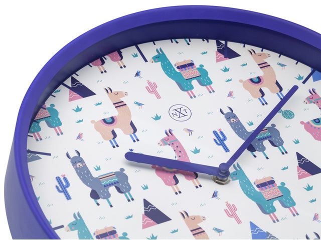 Wandklok nXt Alpalca dia 30cm kunststof blauw