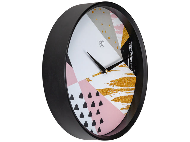 Wandklok nXt Grace dia 30cm kunststof zwart