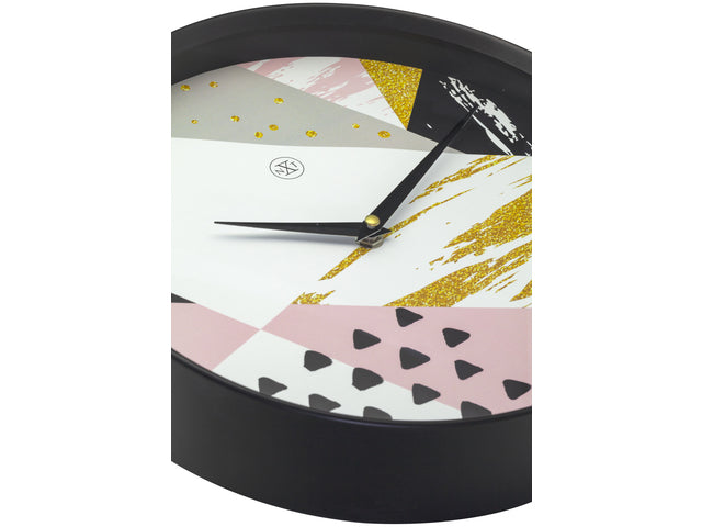 Wandklok nXt Grace dia 30cm kunststof zwart