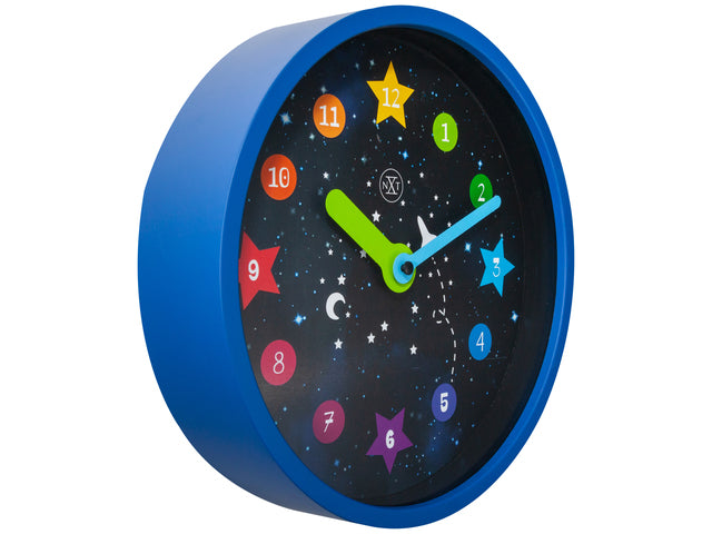 Wandklok nXt Apollo dia 26cm kunststof blauw