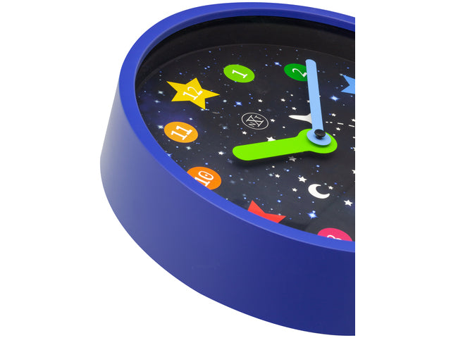 Wandklok nXt Apollo dia 26cm kunststof blauw