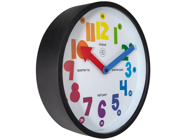Wandklok nXt Sophia dia 26 cm kunststof zwart