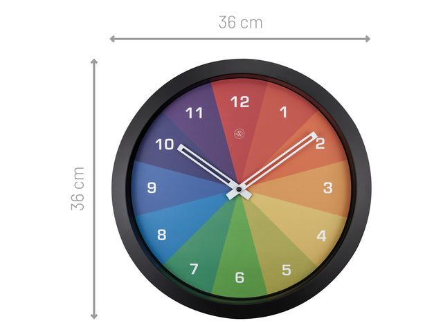 Kleurrijke wandklok - 36cm - Stille klok - Multicolor - nXt by NeXtime - "Joy"