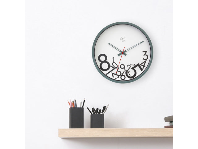 Stille wandklok - 30cm - nXt by NeXtime - Gedropte nummers