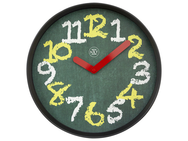 Wandklok NXT dia 30cm Groen Kunststof Krijtbord