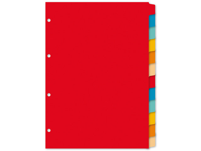 Tabblad Kangaro A4 blanco karton 180 gram assorti 4-gaats 12-delig