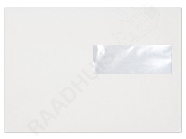 Dienstenvelop venster rechts Raadhuis 156x220mm EA5 wit gegomd doos a 500 stuks