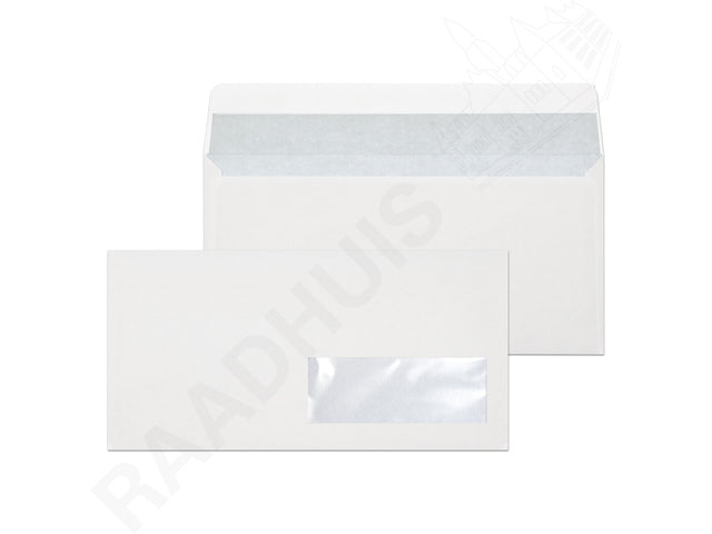 Dienstenvelop venster rechts Raadhuis 110x220mm DL (EA5/6) wit plakstrip krimp a 25 stuks