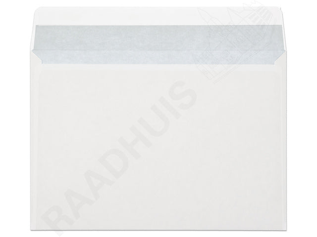 Dienstenvelop venster links Raadhuis 162x229mm C5 wit met plakstrip doos a 500 stuks