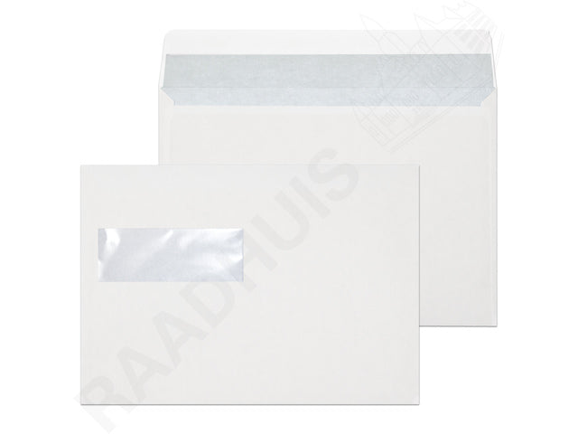 Dienstenvelop venster links Raadhuis 162x229mm C5 wit met plakstrip doos a 500 stuks