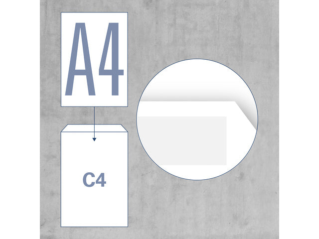 Akte envelop Raadhuis 229x324mm C4 wit gegomd krimp a 10 stuks