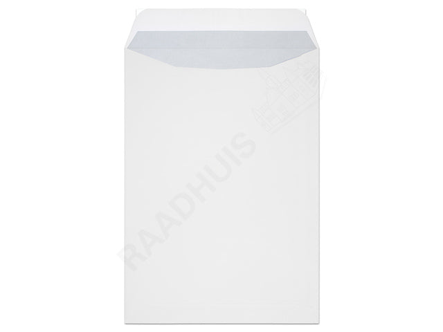 Akte envelop met venster Raadhuis 220x312mm C4 wit met plakstrip doos a 250 stuks