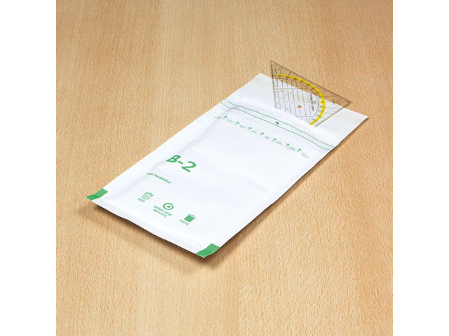 Luchtkussenenvelop Raadhuis 120x215mm B12 wit plakstrip doos a 200 stuks