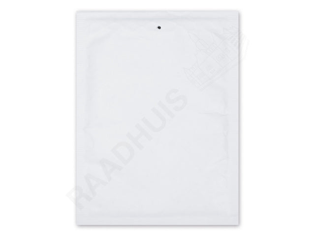 Luchtkussenenvelop Raadhuis 150x215mm C13 wit plakstrip doos a 100 stuks