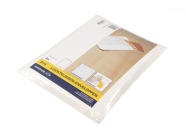 Luchtkussenenvelop Raadhuis 180x265mm D14 wit plakstrip krimp a 5 stuks