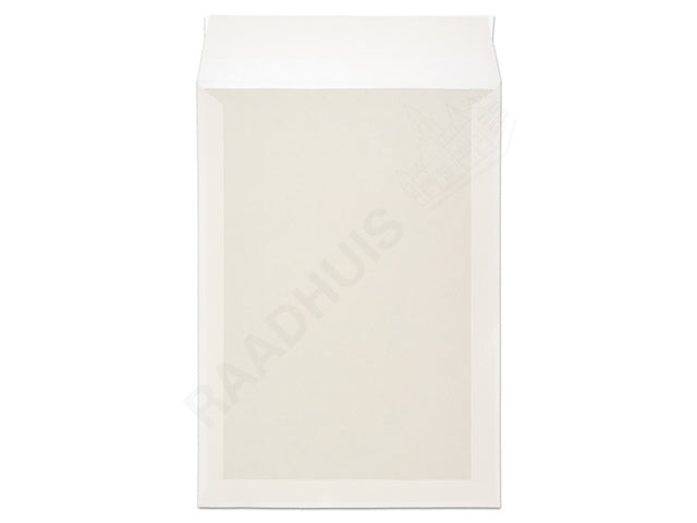 Bordrugenvelop Raadhuis 220x312mm EA4 wit met plakstrip doos a 100 stuks