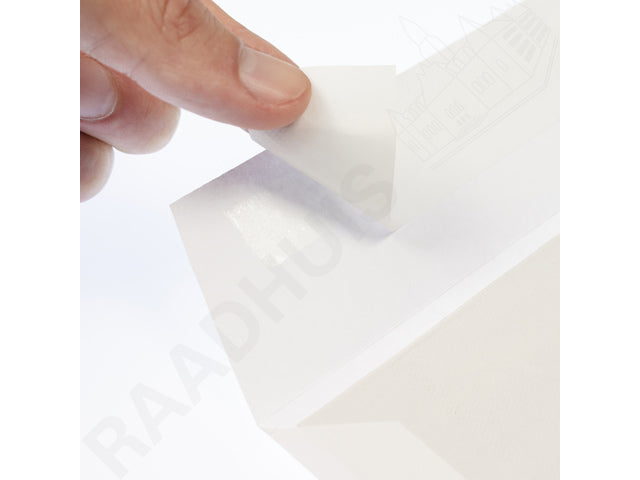 Bordrugenvelop Raadhuis 262x371mm EB4 wit met plakstrip krimp a 10 stuks