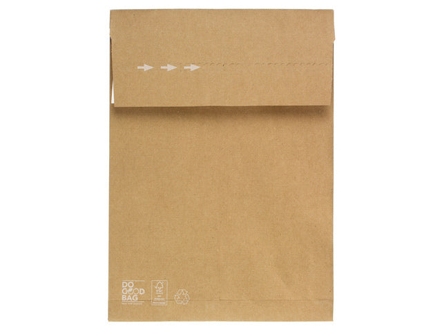 Monsterzak Raadhuis 250x350x50 mm kraftliner recycling 10 st bruin Do Good Bag 135 gram