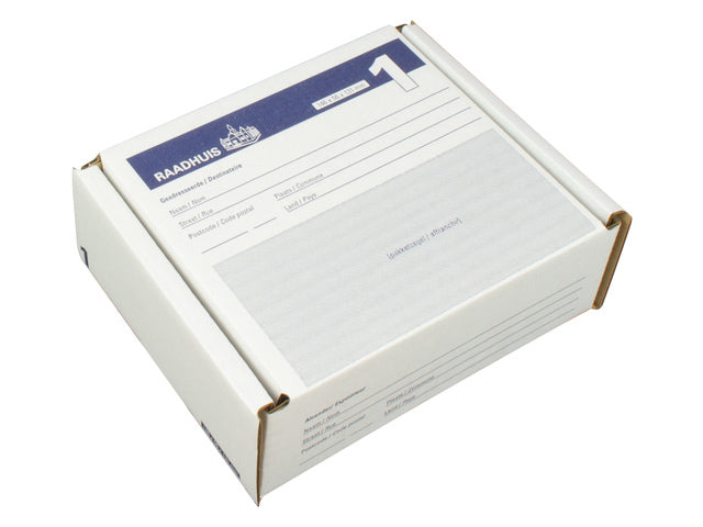 Postpakketdoos 1 Raadhuis 146x131x56mm afgebeeld 5 stuks