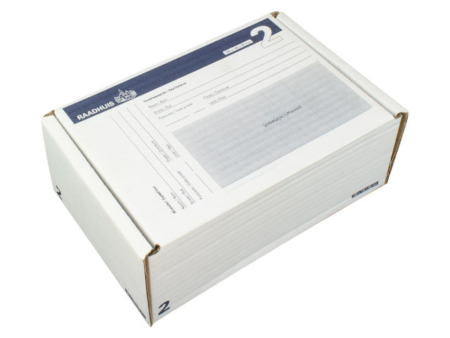 Postpakketdoos 2 Raadhuis 200x140x80mm afgebeeld 5 stuks