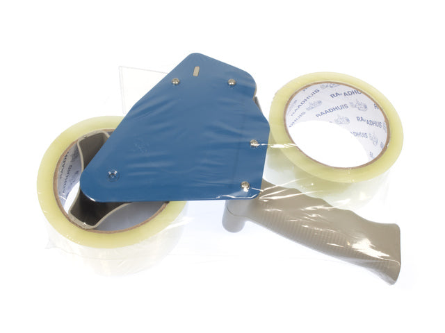 Klebebandabroller Raadhuis mit 2 Rollen transparentem PP-Band 48mmx66m geräuscharm
