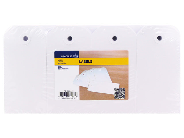 Etiketten Raadhuis 55x110mm wit 250 stuks