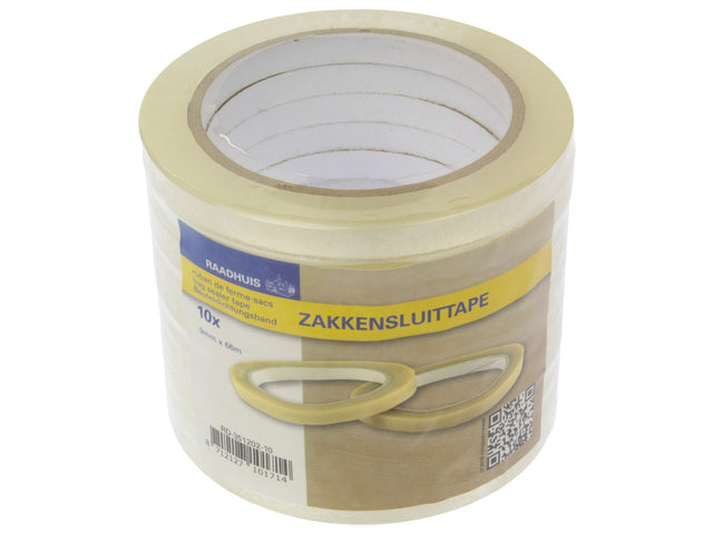 Zakkensluittape Raadhuis trans 9mmx66m krimp a 10 rol pp tbv de B2 afrolapparaat
