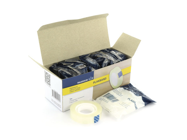 Plakband Raadhuis transparant 12mm x 33m
