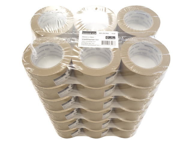 Verpackungsklebeband ECO Raadhuis 50 mm x 50 m aus Papier auf 36 Rollen