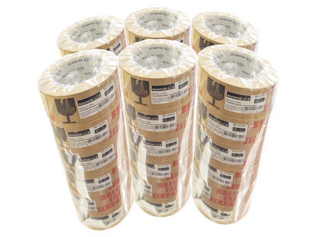 Verpackungsklebeband ECO Raadhuis 50 mm x 50 m aus Papier, 36 Rollen lang