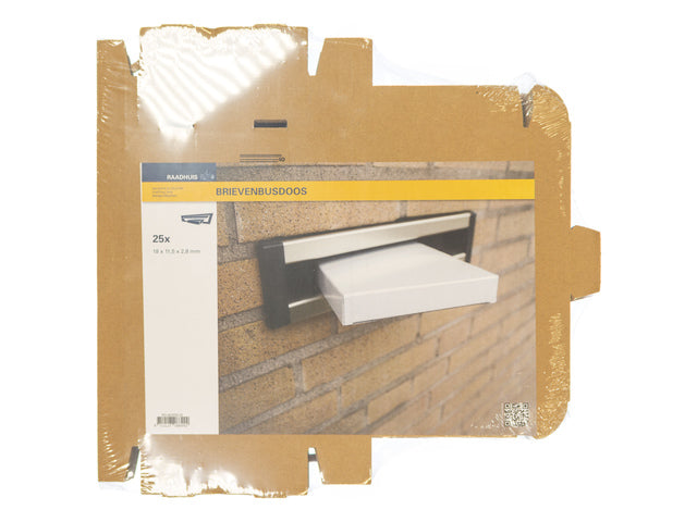 Brievenbusdoos Raadhuis 180x115x28mm krimp a 25 stuks golfkarton bruin
