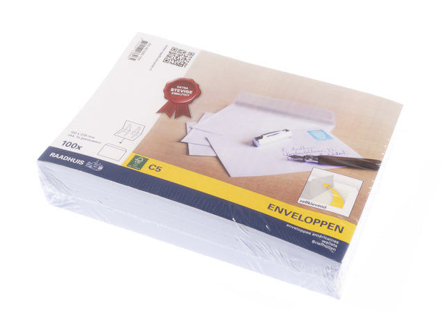 Dienstenvelop Raadhuis 162x229mm C5 met plakstrip wit 100 stuks