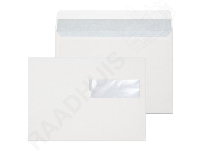 Dienstenvelop met venster Raadhuis 162x229mm C5 met plakstrip wit 100 stuks
