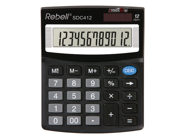 Rekenmachine Rebell SDC412 BX zwart bureau 12 cijferig