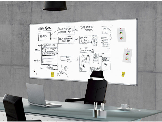 Whiteboard Rocada 100x200cm gelakt staal met magnetisch