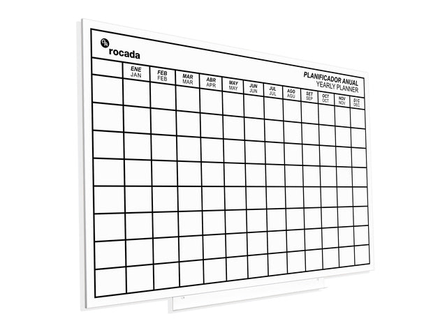 Whiteboard Rocada Skinplanner maanden 75x115cm wit gelakt
