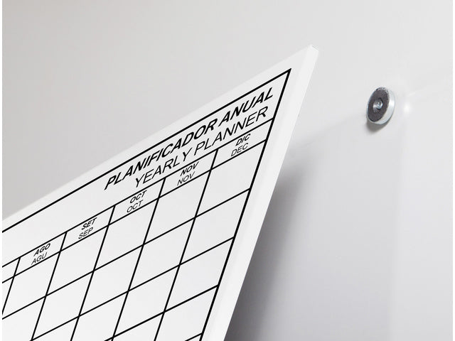 Whiteboard Rocada Skinplanner maanden 75x115cm wit gelakt