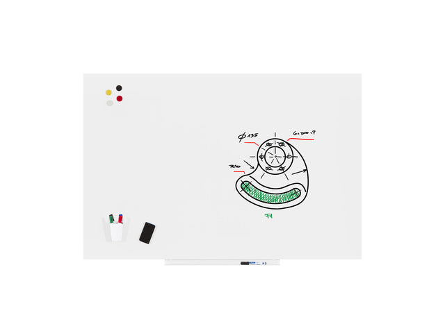 Whiteboard Rocada Skinpro 100x150cm wit gelakt