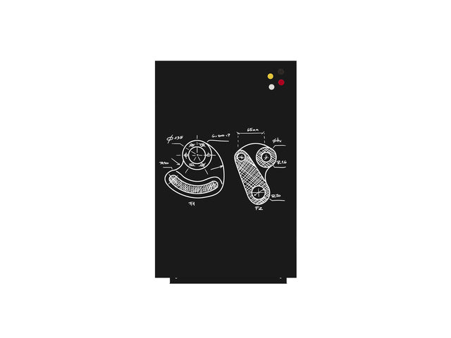 Whiteboard Rocada Skinliquid 75x115cm zwart gelakt